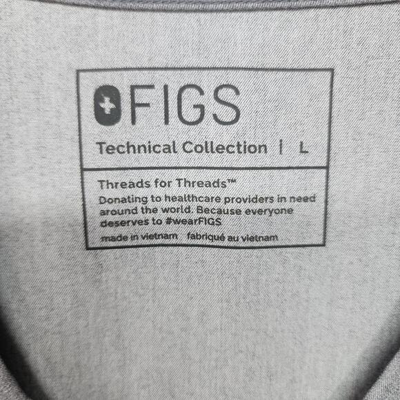 FIGS Technical Collection Scrub Top Women L Gray FW1100 Pockets Medical Nurse - Picture 8 of 11